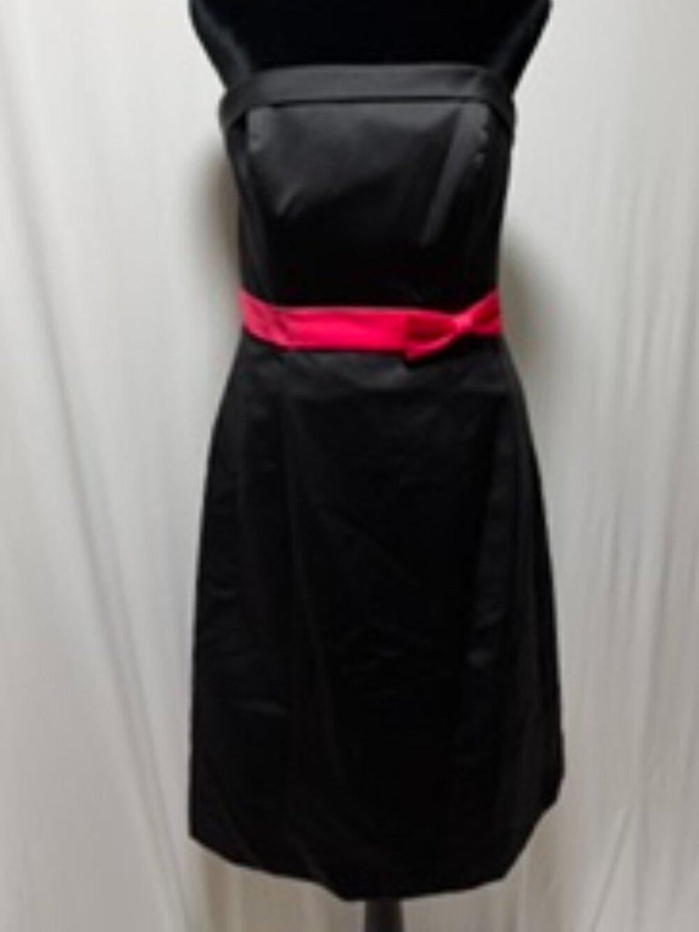 Alfred Angelo Black Satin Y2K Formal Dress Size 6 NWT with Pink Accent